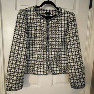 Cropped tweed jacket blazer Ann Taylor